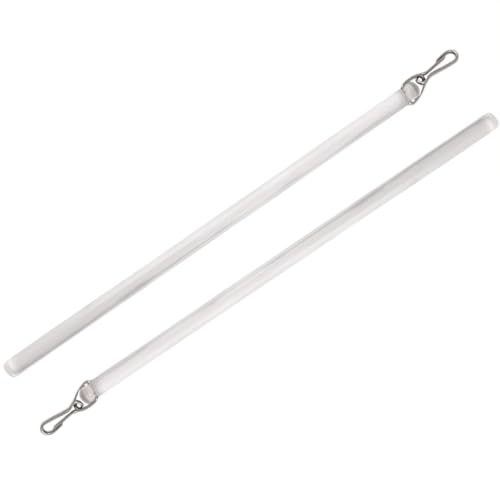 Ldabrye Vorhangstange mit Haken zum Öffnen und Schließen, transparent, 43,2 cm, 2 Stück von Ldabrye