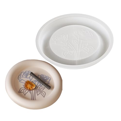 Multifauntales Silikon Crafting Formen Roundschalenformblüte Muster Silikonschalenform Silikontextur Für Tafel von Ldabrye
