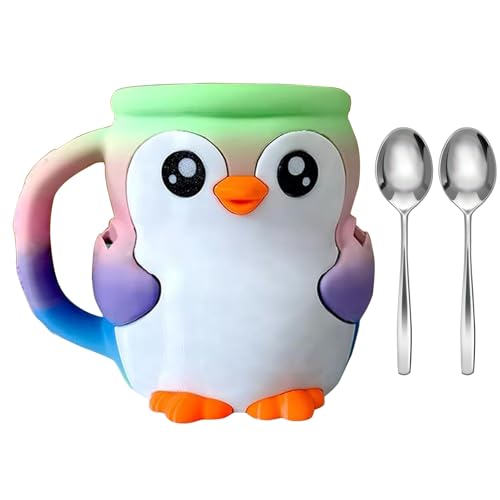 Penguine Formen Eiscreme Pints ​​Halter Mit Snacks Schubladen Und 2 Löffel Frostschutz von Ldabrye