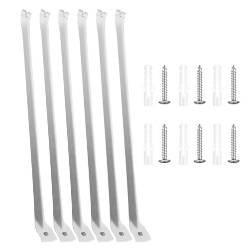 Praktische 43,2 cm stabile Edelstahl-Draht-Regalhalterungen für Schrankaufbewahrungslösung mit Dübeln und Schrauben, Schrankorganisation, 6 Stück von Ldabrye
