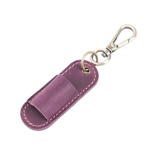 Pu Leder Stifthalter Mit Schlüsselbund Tragbarer Neckstifthalter Clip Stiftbeutel Pocket Protector Geschenk Für Freund PU Leder Stifthalter Mit Keychain Stift Beutelhalter von Ldabrye