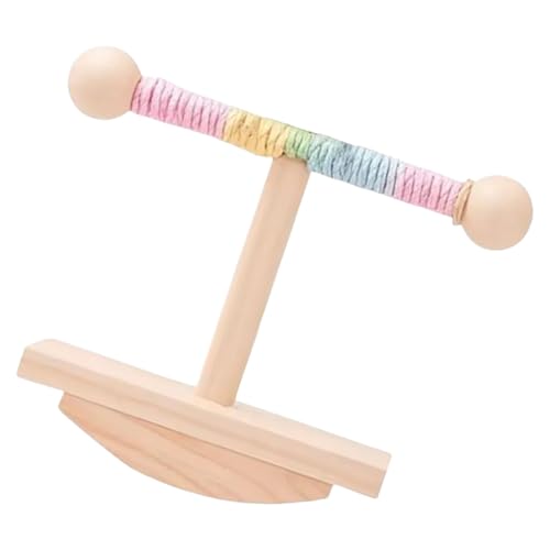 Regulierbarer Papageien-Spielplatz aus Holz mit schwingendem Sockel für Stressabbau und Intelligenzentwicklung, Schreibtisch-Vogel-Sitzstangen mit schwingendem Sockel von Ldabrye