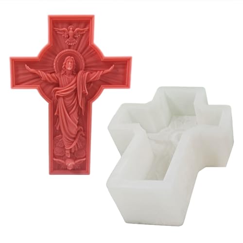 Religiöse Kreuz-Kerzenform für Kerzen, Gips, Ornamente, Weihnachtsdekoration, Heimdekoration, Kunstharz Religiöse Kreuz-Kerzenform für Kerzen, Gips, Ornamente, Weihnachtsdekoration, Heimdekoration, Kunstharz von Ldabrye