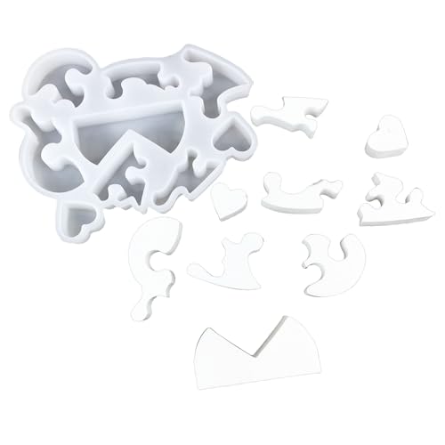 Schreibtisch Ornament Form Flexibler Silikonform Für Liebe Herz Puzzle Form Gipsform Schmuck Schmuckzubehör von Ldabrye