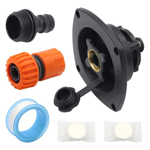 Wasseranschluss Adapter Set mit Rückschlagventilen Schnellspannverschraubungen Messinggewinde hohe Haltbarkeit PP für den Außenbereich Outdoor Reise Wasserarmatur-Kit von Ldabrye