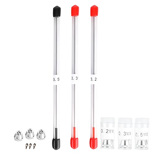 0,2/0,3/0,5 mm Airbrush Düse Airbrush -Nadeldüsenkappe Ersatzteile für Sprühpistolensprühgerät von Ldafava