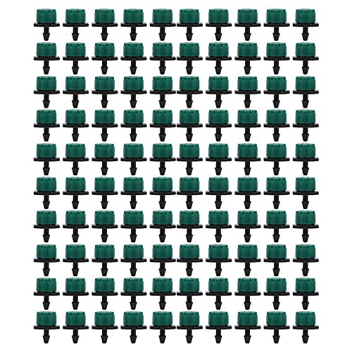 100 Prozent 360 Grad einstellbare Bewässerungssprinkler 1/4in Tropfbewässerungsemitter für das Bewässerungssystem (Grün) von Ldafava