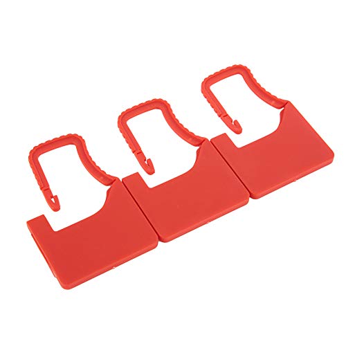 100pcs Plastikschloss Einweg -Siegel Selbstverriegelung Koffer Schuhe Bag Etikett Label sicherer Schutz für Gepäckkleidung Einzelhandel Logistik Weiß gelb rot 5.5x3.7cm (Rot) von Ldafava