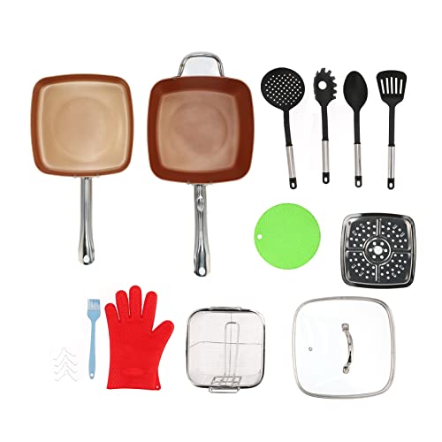 11-teiliges Mehrzweck-Kochgeschirr-Set, kupferfarben, antihaftbeschichtet, für die Küche zu Hause von Ldafava