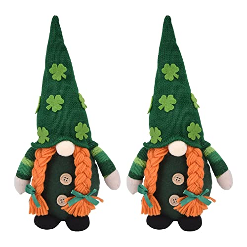 2pcs Gnomes plüsch viel Glück Irish St. Patricks Tag Grüne Stoff Gnom Ornament für Home Party ation (Damen Green Leaf Festival Puppe) von Ldafava