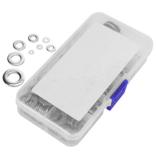 360pcs Edelstahl -Flachwaschansiegelringe Sortiment Kit mit Aufbewahrungsbox für Automarinmaschinen und Werksfabrik verwenden Silber 8 Größen M2 bis M10 von Ldafava