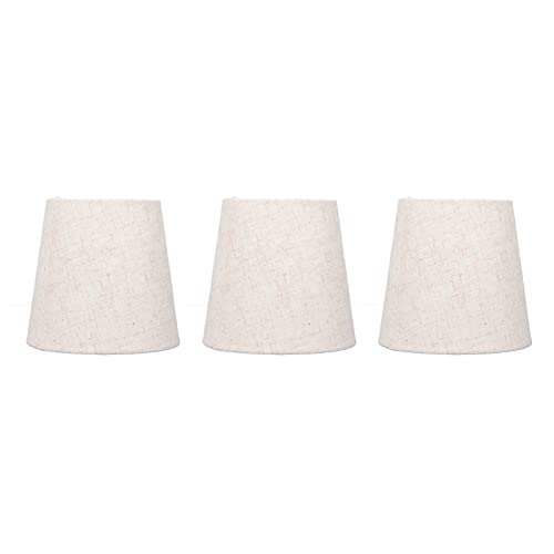 3pcs Leinenlampenschatten 5,9 x 5,5 x 4,3 Zoll moderner Eingriffslampenschatten für Kronleuchter Kerzenwandlampe von Ldafava