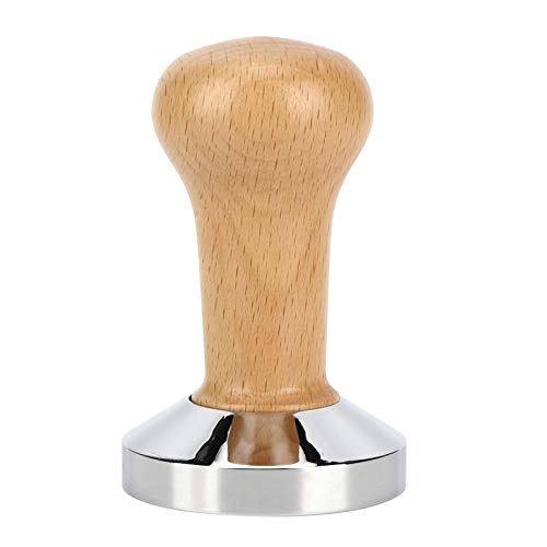 58mm Kaffee Tamper Kaffee Pulver Hand Tamper Presse Hammer Kaffee Maschine Zubehör (Holzfarbe) von Ldafava