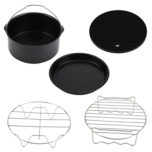 Air Fryer Accessoires Set 5pcs Non -Stick Pizza Pan Cake Fass Spieß Rack Metallhalter Silikonmatte Universal Kochwerkzeuge Kit für gesunde Backbraten schwarz 818g Air Fryer Accessoires Set 5pcs Non -Stick Pizza Pan Cake Fass Spieß Rack Metallhalter Silikonmatte Universal Kochwerkzeuge Kit für gesunde Backbraten schwarz 818g von Ldafava