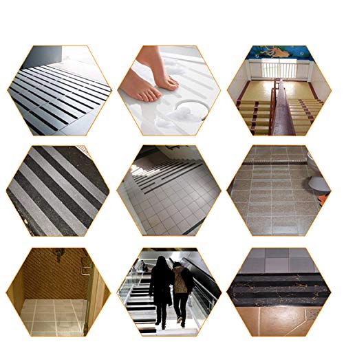 Anti -Schlupf -Grip -Klebeband Hochwertige Nicht -Schlupf -Traktion -Klebstoff -Sicherheitsband für Treppen Böden Gehwege im Freien im Innenbereich Schwarz grau transparent 2,5 cm (5) von Ldafava