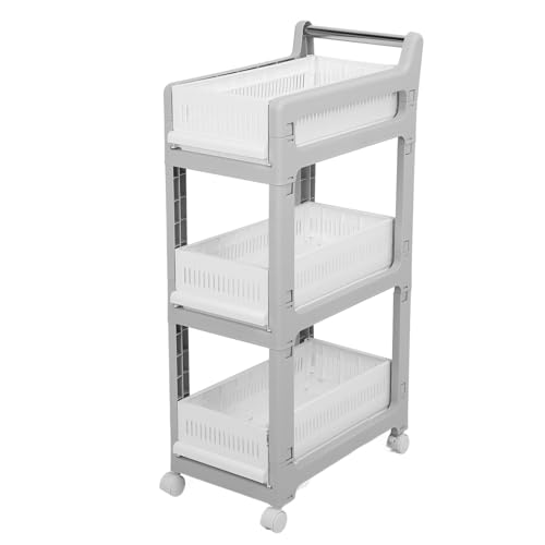 Aufbewahrungsströme Schieberschubladen Rolling Utility Cart mit Universaln für Küchenbadezimmer Schlafzimmer stilvolle funktionale robuste geräumige einfache Installation PP (3 Schichten) von Ldafava