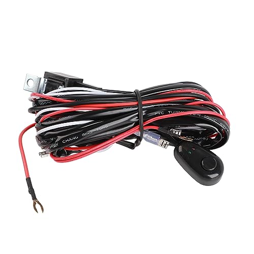 Autoanpassungsschalter Kabelbaum Kabel mit hoher Strom Relais Sicherung sicherer Installation für LED Light Bar Off Road Vehicles ABS Material 14AWG CORE (Ein bis zwei 180w) von Ldafava