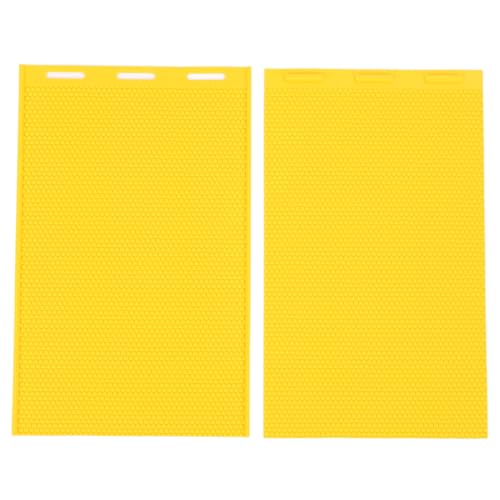 Bienenwachs -Pressblatt Silikon Flexible Bienenwachs -Fundamentblatt Blitzblatt Making -Blatt Set mit 2 großer Größe 450x285mm und 423x270mm für Bienenzuchtgeräte (Gelb) von Ldafava