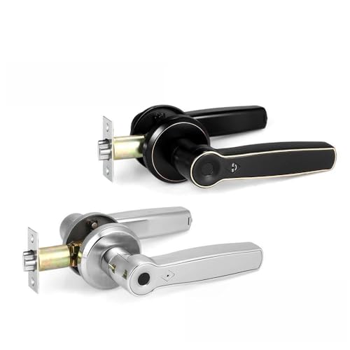 Biometrischer Fingerabdruckhandle Lock Smart Digital Door Schloss mit 6 Entsperren Methoden Fingerabdruck Key App Passwort Alexa kompatibel für Home Office Hotel Apartment Schwarz (Schwarz) von Ldafava