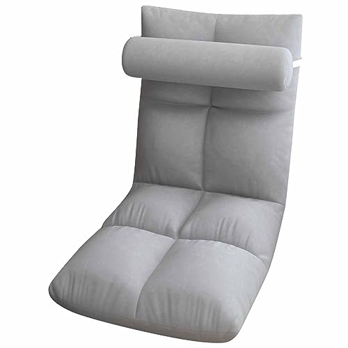 Bodenstuhl mit Rückenunterstützung Klapper Sofa Stuhl Schläferbett Couch Liege Bods -Gaming -Stuhl Meditation Stuhl für Erwachsene Einstellbare weiche Metallrahmen Lagen flach für (Grau) von Ldafava