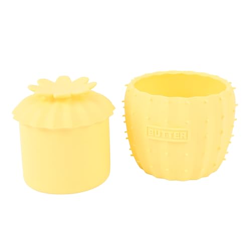 Butter Crock mit Deckel Premium Hitzebeständiges Silikon Butter Keeper Behälter für Küchenarbeitsplatte Aufbewahrungsnahrung Safe Langlebig (Gelb) von Ldafava