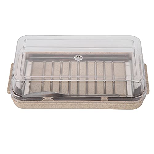 Butterschneiderbehälter aus Edelstahl, Butteraufbewahrungsbox mit transparentem Deckel für die Küche, langlebige Butterdose aus Edelstahl aus Kunststoff für Kühlschrank, Kochen, (Buttergitter -Loch Butterschneiderbehälter aus Edelstahl, Butteraufbewahrungsbox mit transparentem Deckel für die Küche, langlebige Butterdose aus Edelstahl aus Kunststoff für Kühlschrank, Kochen, (Buttergitter -Loch von Ldafava