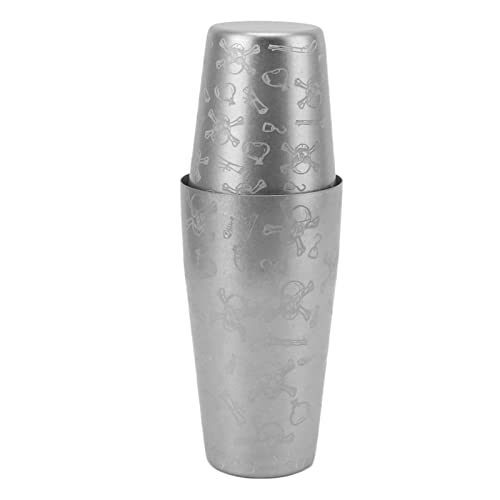 Cocktail Shaker Edelstahl Professioneller Bar Barkeeper Boston Shaker Set Getränk Mischen Sie Schüttelfleisch für Home Bar Barkending Partys Outdoor -Aktivitäten (Schädelmuster ohne Gewinn) von Ldafava