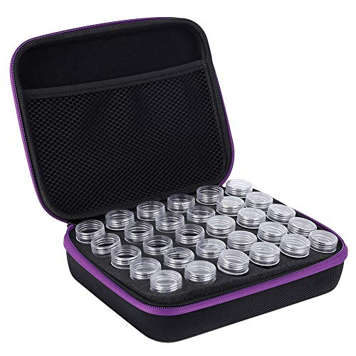 Diamond Stickerei Box Diamant Malerei Zubehör Werkzeug Aufbewahrungsbox 30 Slots transparente Fächer Doppelsiegelschutz für die Aufbewahrung von Diamanten Schmuck ätherische Öle (Lila) von Ldafava