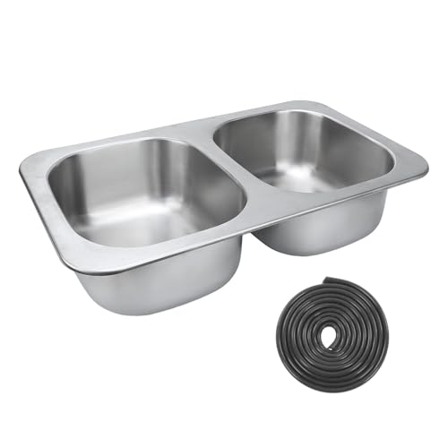 Dual Bowl Küchenspüle 304 Edelstahl Doppelbeckenstange Waschbecken mit 40 mm Abflussloch für RV -Boot Yacht 636x380x150 mm 13 l Kapazität jeweils Kapazität Dual Bowl Küchenspüle 304 Edelstahl Doppelbeckenstange Waschbecken mit 40 mm Abflussloch für RV -Boot Yacht 636x380x150 mm 13 l Kapazität jeweils Kapazität von Ldafava