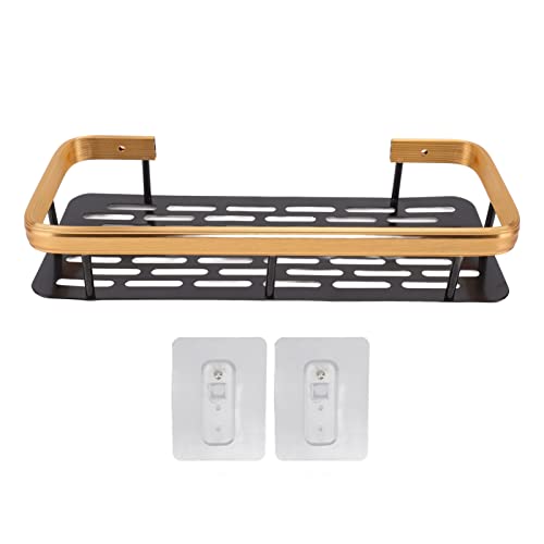 Duschcaddy, Duschregal, Dusch-Organizer, langlebig, rostfrei, Aluminium, selbstklebend, Aufkleber-Installation, platzsparend, für Badezimmer und Küche (Schwarzes Gold) von Ldafava