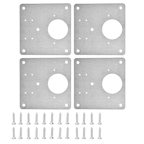 Edelstahlscharnierscharnier -Reparaturplattenschrankscharnier -Seitenplattenhalterung 4 Set Langlebiger rostsicherer Schwerverstärkungs -Kit für Küchenschrank -Türreparatur und von Ldafava