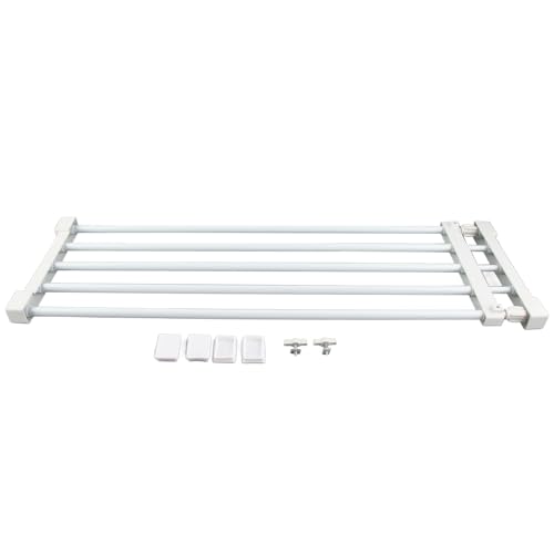 Einstellbare teleskopische Garderobe Divider Partition Regal Speicher Rack Space Sparer für den Kleiderschrank Organisator Weiß 28,8 50,4 Zoll von Ldafava