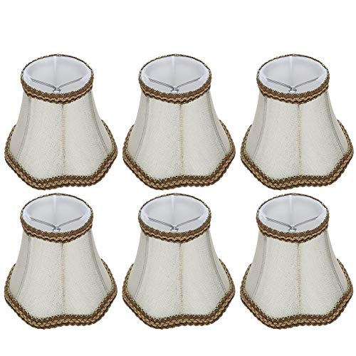 European Style Lampenschatten 6pcs Tischlampenabdeckung Stoff Kronleuchter Glühbirnenzubehör für Schlafzimmer Hall Studie Gold 8 cm 13 cm von Ldafava
