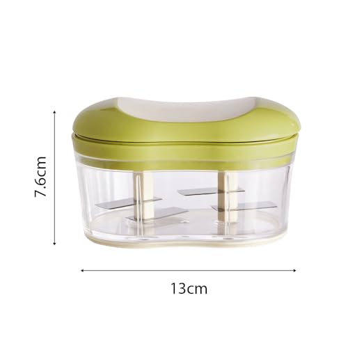 Food Chopper Manual Knoblauch Mincer Zwiebel Gemüsehacker Einfach zu reinig zu reinigen Handschubknoblauchschneider tragbare kleine Küchenmaschine für Chilisch Paprika Obst (Grün) von Ldafava