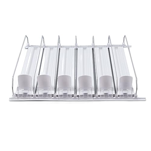 Getränkautomatisch Pusher Glide ABS Weißbreite Einstellbare 12oz 16oz 16,9 Unzen 20oz Kühlschrank Soda Dose Organisator für Getränke (31cm) von Ldafava