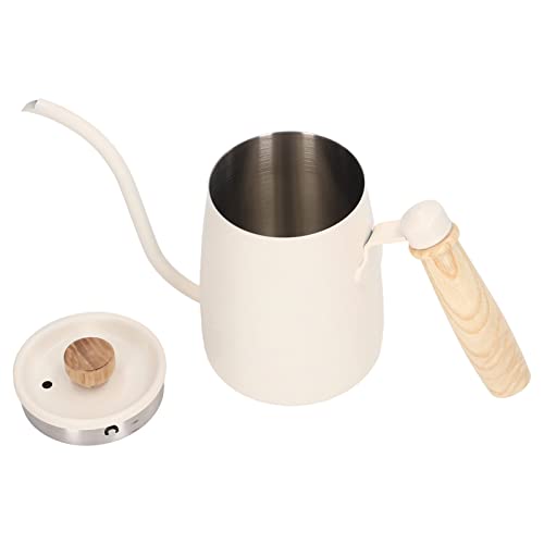 Gießen Sie über Kaffeekessel Schwule Fine Ausguss Edelstahl Kaffeekanne mit ergonomischem Griff für Business Professional Barista Home Brewing (Beige) von Ldafava
