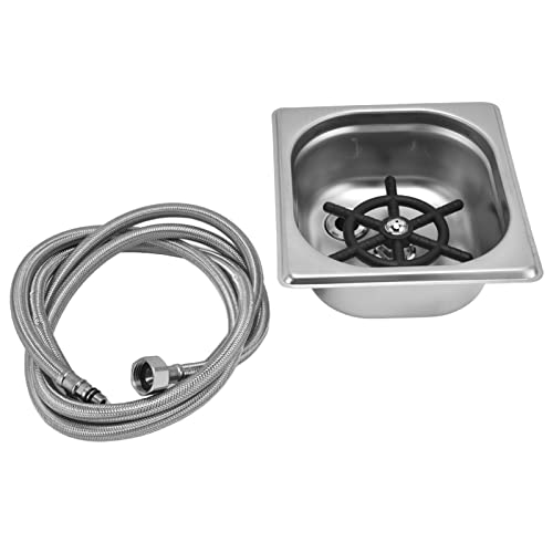 Glas Rinser Edelstahl Automatische Tasse Waschmaschine Cleaner Bar Pub Restaurant Café Shop Hotel Sechsegonaler Tassen Halter Multi -Winkel Wasserauslass Embedded Installation (Edelstahlfarbe) von Ldafava