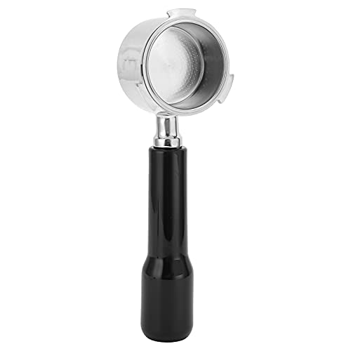 Kaffee bodenloser Portafilter Edelstahl Filterhalter Korb Ersatzwerkzeug Kaffeemaschine Zubehör Zubehör (Schwarz) von Ldafava