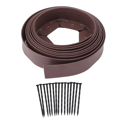 Landschaftsrandkit Keine Diggrall Rasen Kante Rand Flexible Haltbares PE -Material für Blumengärten Landschaftsgestaltung 5m Länge 15 Spikes enthalten (Schwarz) (Grün) (Grau) (Kaffee) von Ldafava