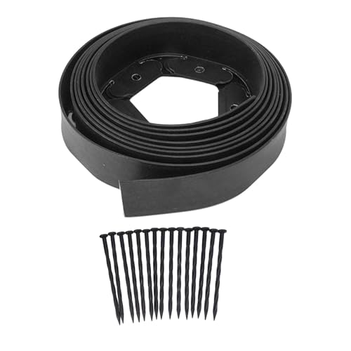 Landschaftsrandkit Keine Diggrall Rasen Kante Rand Flexible Haltbares PE -Material für Blumengärten Landschaftsgestaltung 5m Länge 15 Spikes enthalten (Schwarz) von Ldafava