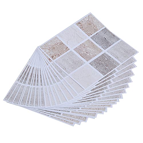 Ldafava 18pcs Mosaikfliesen -Übertragungsaufkleber wasserdichte Selbstkleberschalen- und Stabwandabziehbilder für Badezimmer Küche DIY Home Decor PVC Material 10cmx10 cm (005) von Ldafava