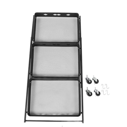 Ldafava 3 -stufige Rolling Utility Cart Fold Mobile Storage Cart mit n für Küchen Wohnzimmer Büro Kohlenstoffstahl 45x29x75 cm von Ldafava