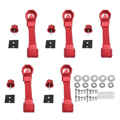 Ldafava 5 PCs Auto außen mechanische Türgriffe Kit Stilvoller Aussehen Aluminiumlegiertertür Griffe Kit für JK 2007-2017 (Rot) von Ldafava
