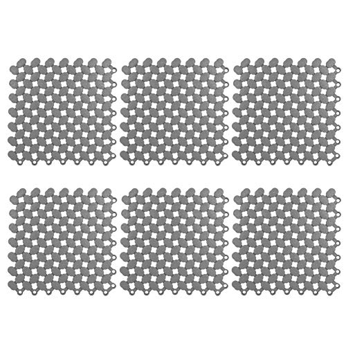Ldafava 6pcs 20x20cm Nonslip Spleißen ineinandergreigender Bodenmatte für Küchenbad Duschpool Balkon (Dunkelgrau) von Ldafava