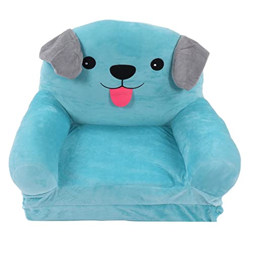 Ldafava Blue Welpen Kinder Sofa Süßes Cartoon Falten kleines Sofa Bett Dual Gebrauch Kindersitz für Kinder Schlafzimmer Spielzimmer weiche Plüsch bequem atmungsaktiv (2 Tier) von Ldafava