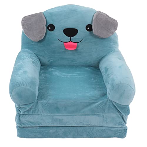 Ldafava Blue Welpen Kinder Sofa Süßes Cartoon Falten kleines Sofa Bett Dual Gebrauch Kindersitz für Kinder Schlafzimmer Spielzimmer weiche Plüsch bequem atmungsaktiv (3 Tier) von Ldafava