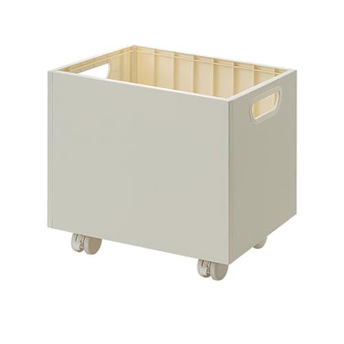 Ldafava Buchspeicherbox großer Kapazität Stapelbarer Datei Organizer mit Dual Side Griffe Heavy Duty 50 kg Ladung Ladung Plastiklagerstraße für den Studienraum der Büroschule (Mit Rad) von Ldafava