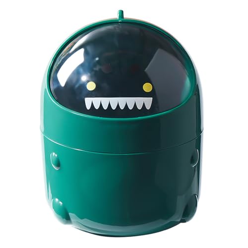 Ldafava Desktop -Müll kann den Aufbewahrungseimer multifunktionaler kleiner Abfallbehälter mit Dinosaurier -Design für Home School Office Haltbares PP Material Compact Größe 7,3oz (Dunkelgrün) von Ldafava