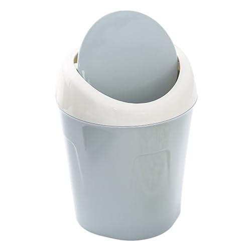 Ldafava Desktop -Müll kann kleiner Mini -Plastik -Tisch Müllbehälter mit Schwungdeckel für Wohnzimmer Couchtisch Büro Desk Home Decor (Blau) von Ldafava
