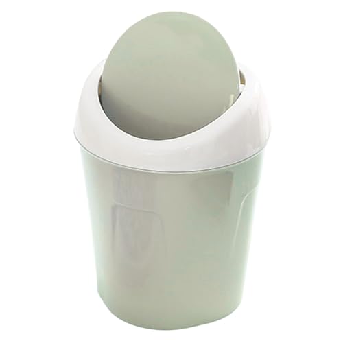 Ldafava Desktop -Müll kann kleiner Mini -Plastik -Tisch Müllbehälter mit Schwungdeckel für Wohnzimmer Couchtisch Büro Desk Home Decor (Grün) von Ldafava